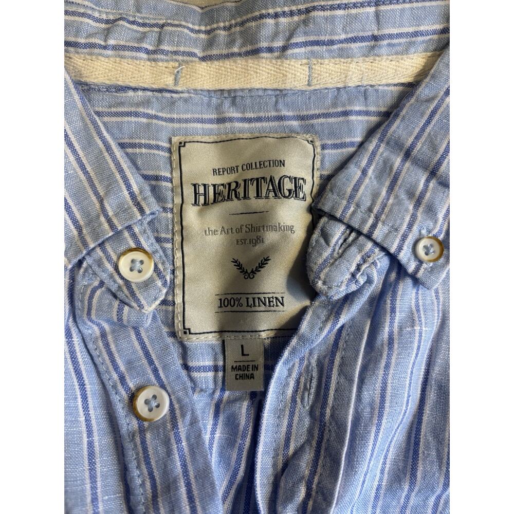 Report Collection Men's Button Down Large 100% Li… - image 2